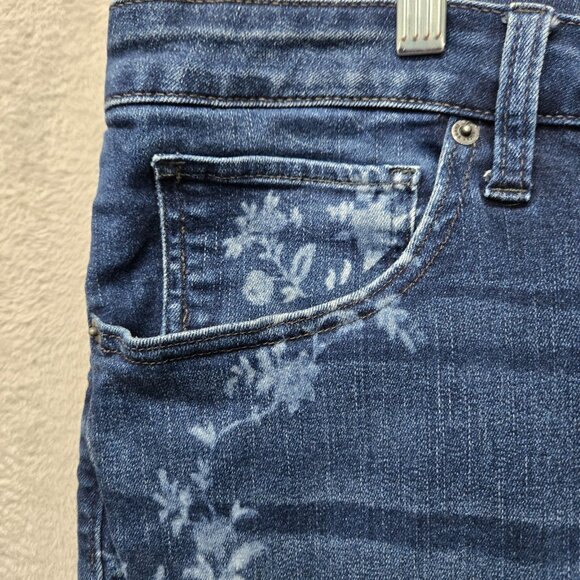 Lucky Brand 22W Hayden Skinny Medium Wash Denim Jeans Floral Bleach Distress Plu - Picture 6 of 14